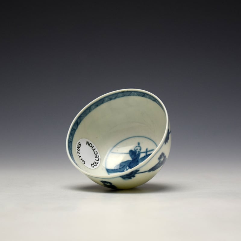 Worcester Eloping Bride Pattern Teabowl and Saucer c1765-70 (7)