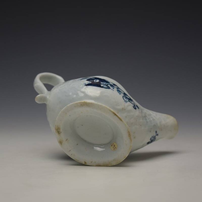 Liverpool Philip Christian Floral and Hollow Rock Pattern Creamboat c1765-70 (9)