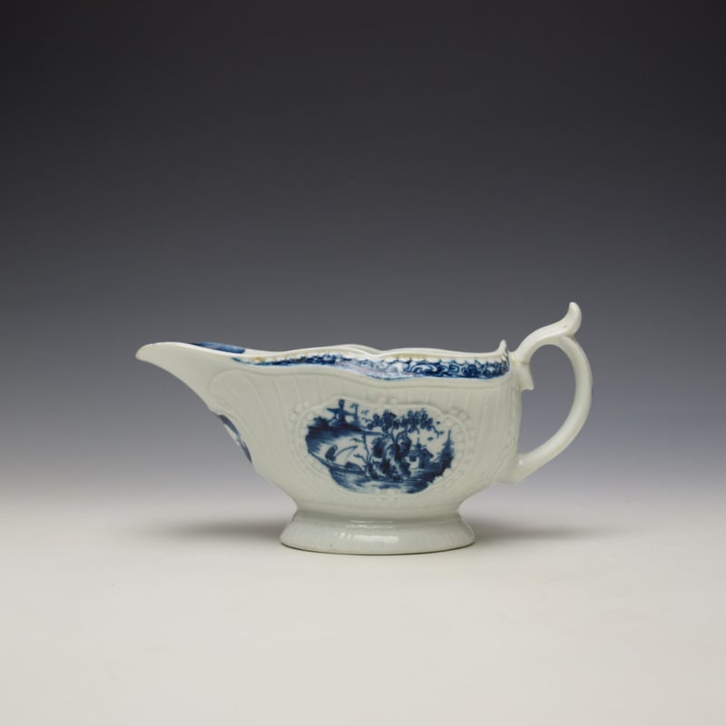Fisherman and Billboard Island Pattern 6 1/2" Sauceboat c1760-65