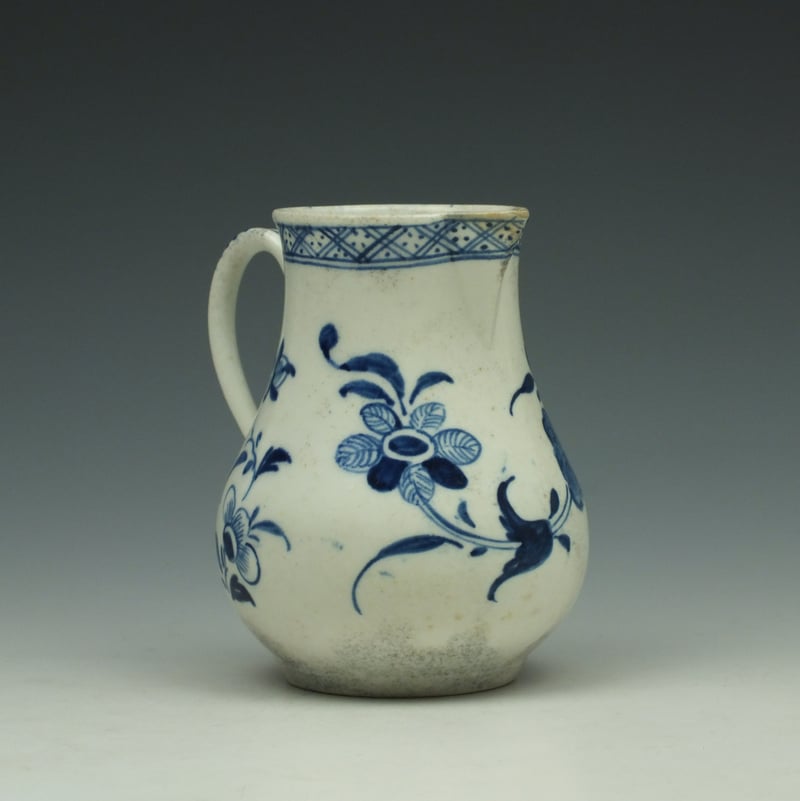 Isleworth Porcelain Floral Pattern Sparrow Beak Jug c1770 (3)
