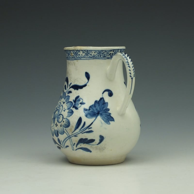 Isleworth Porcelain Floral Pattern Sparrow Beak Jug c1770 (5)