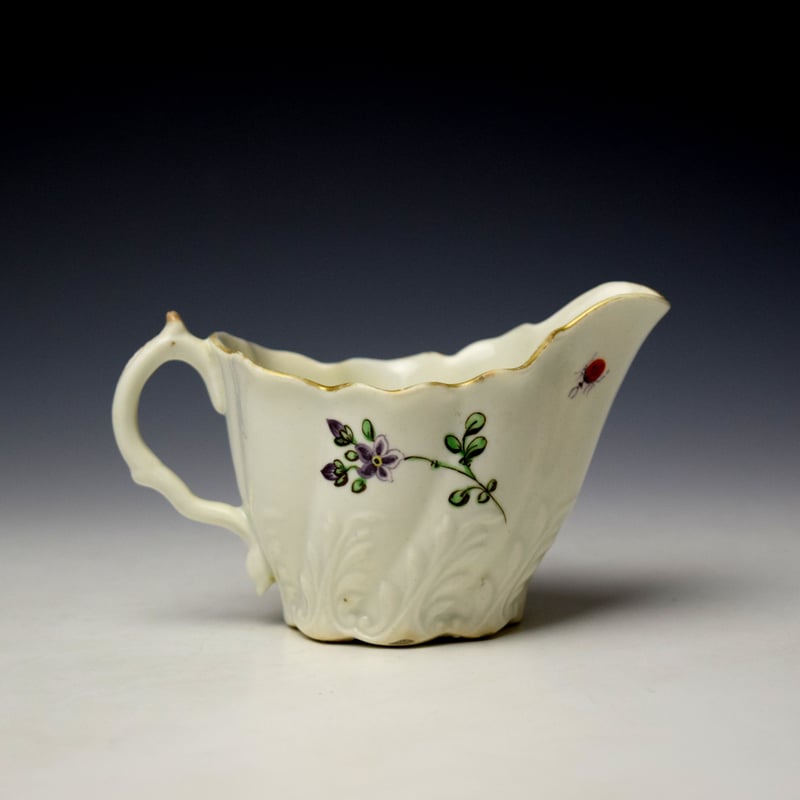 Worcester Floral Pattern Chelsea Ewer c1775-85 (4)