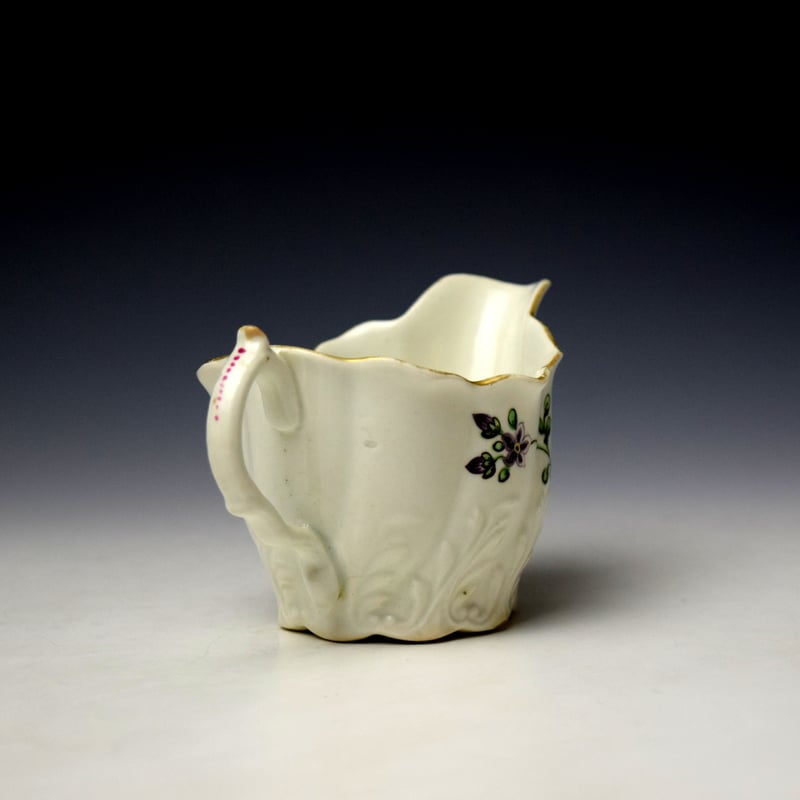 Worcester Floral Pattern Chelsea Ewer c1775-85 (5)
