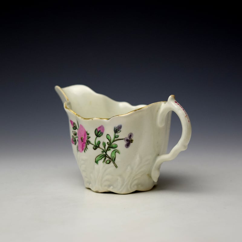 Worcester Floral Pattern Chelsea Ewer c1775-85 (6)