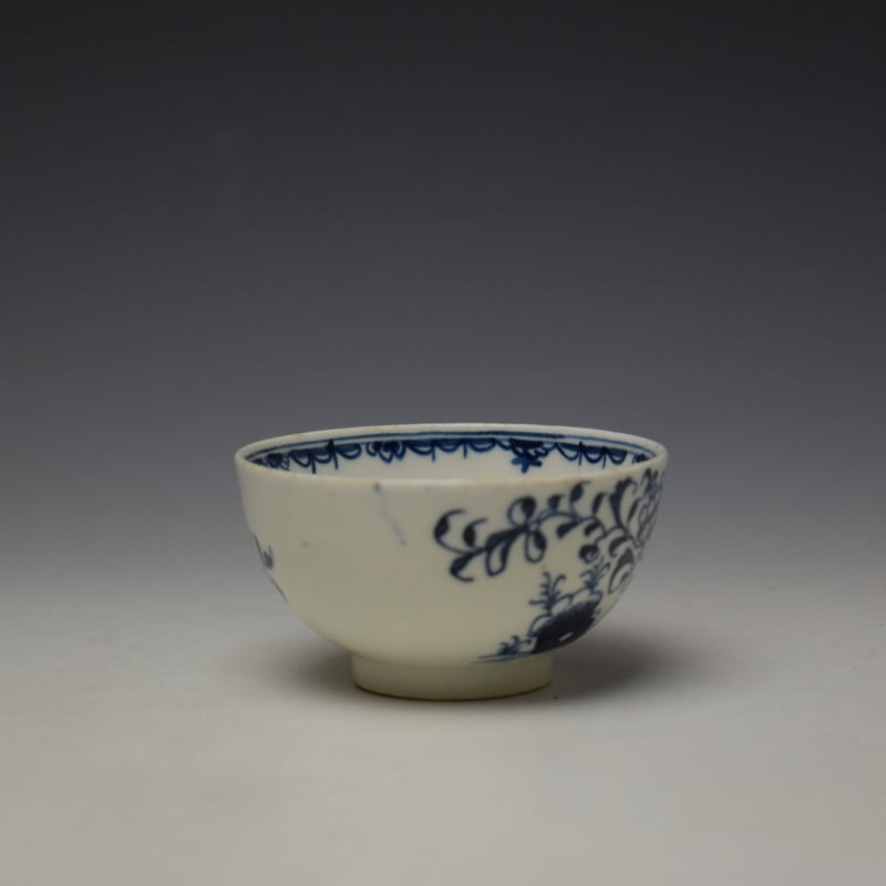 Flowering Peony and Holed Root Pattern Teabowl and Saucer c1775-80 - Image 3