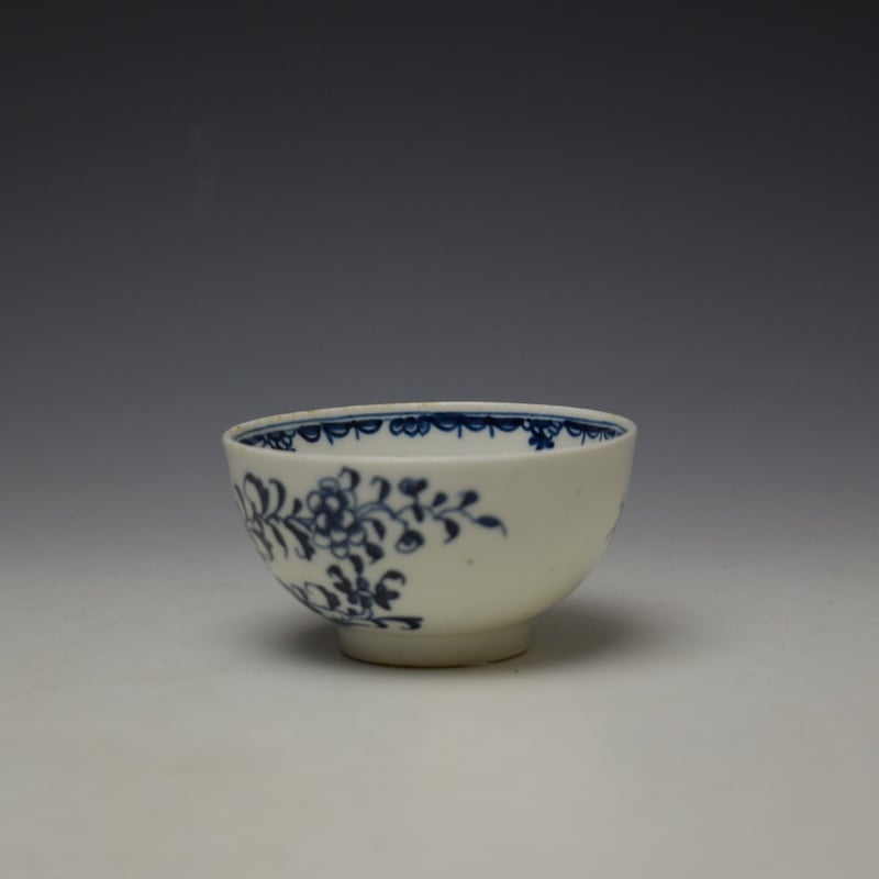 Flowering Peony and Holed Root Pattern Teabowl and Saucer c1775-80 - Image 5