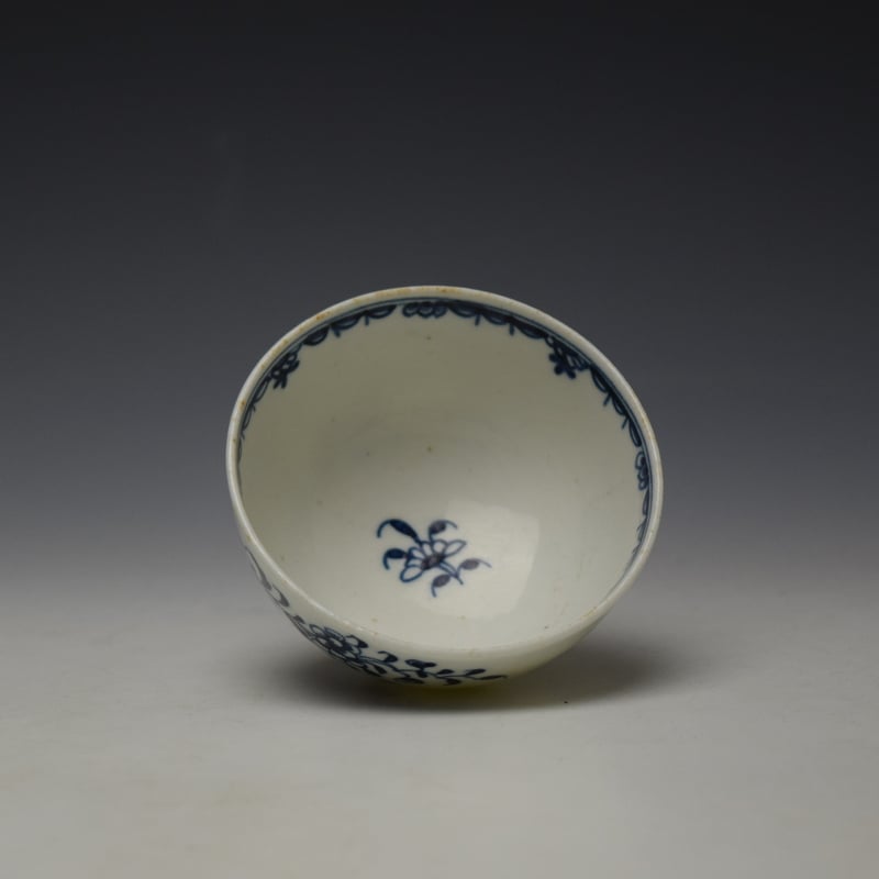 Flowering Peony and Holed Root Pattern Teabowl and Saucer c1775-80 - Image 6