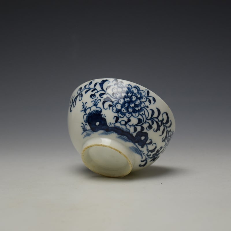Flowering Peony and Holed Root Pattern Teabowl and Saucer c1775-80 - Image 7