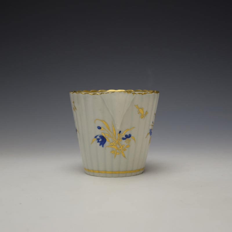 Caughley Gilded Floral Pattern Cream Jug c1785-95 (2)