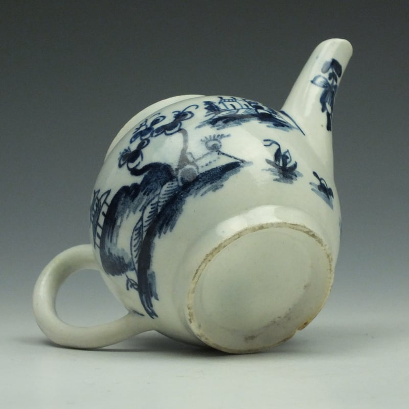 Lowestoft Porcelain Garden Pattern Toy Teapot and Cover c1765 (8)
