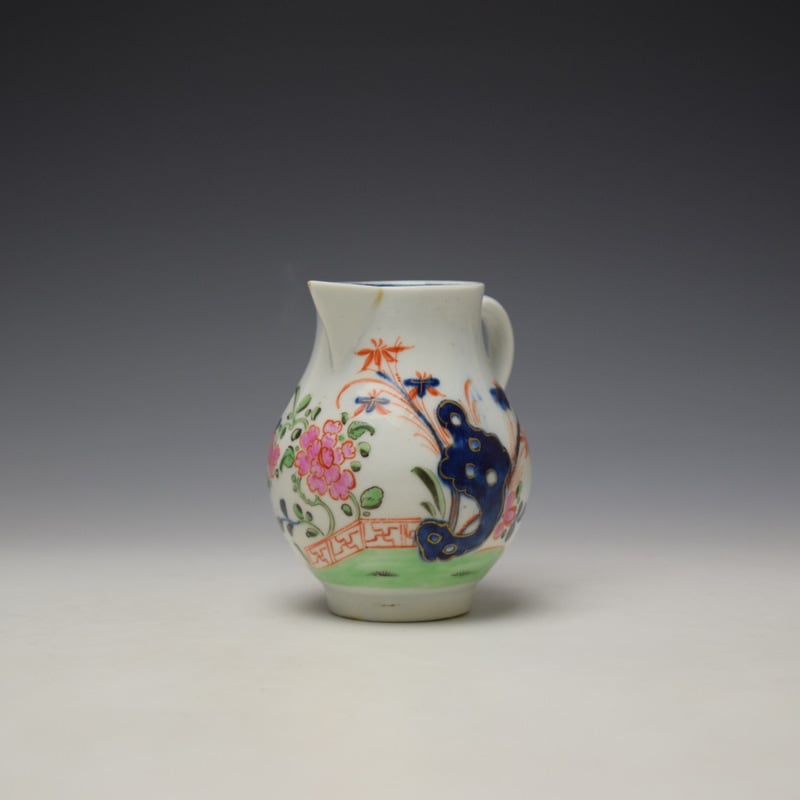 Lowestoft Green Redgrave Pattern Sparrow Beak Jug c1775-85 (2)