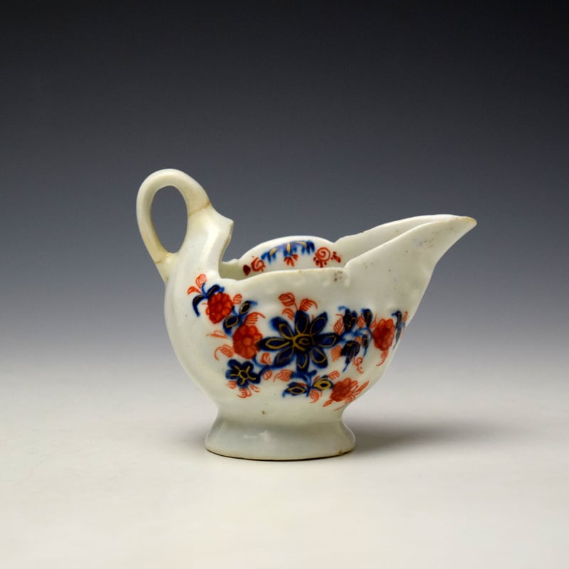 Lowestoft Imari Floral Pattern Dolphin Ewer c1785 (4)