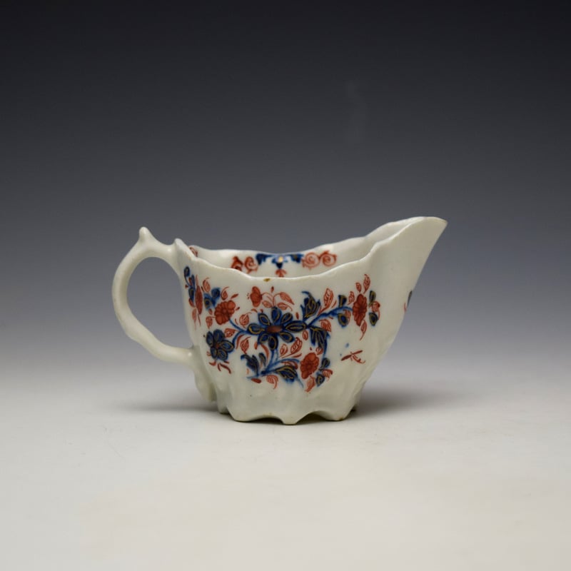 Lowestoft Imari Floral Pattern Low Chelsea Ewer c1775-85 (4)