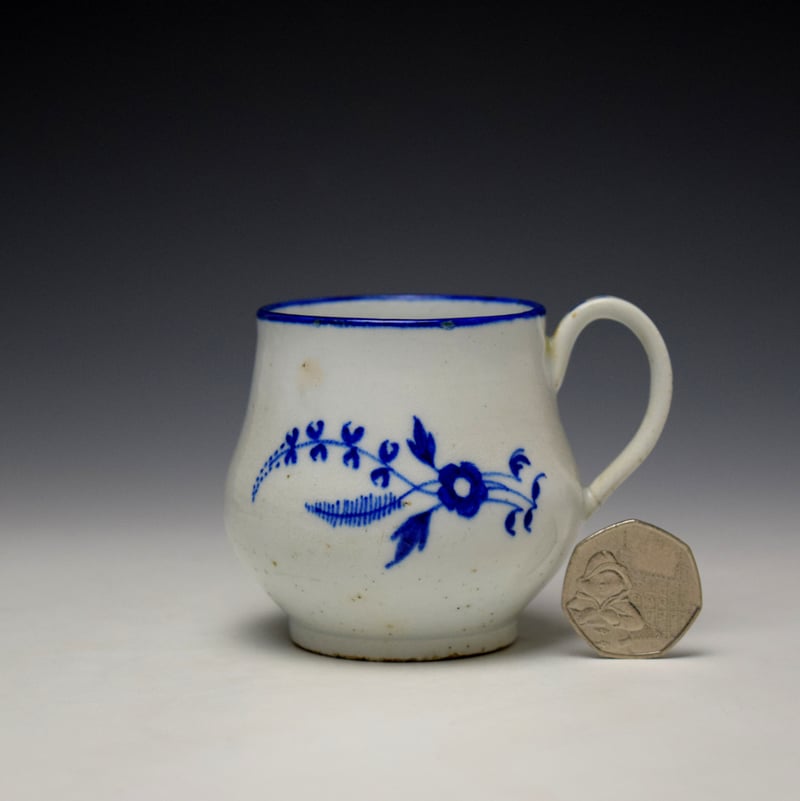 Isleworth Chantilly Sprigs Pattern Custard Cup c1775 (2)