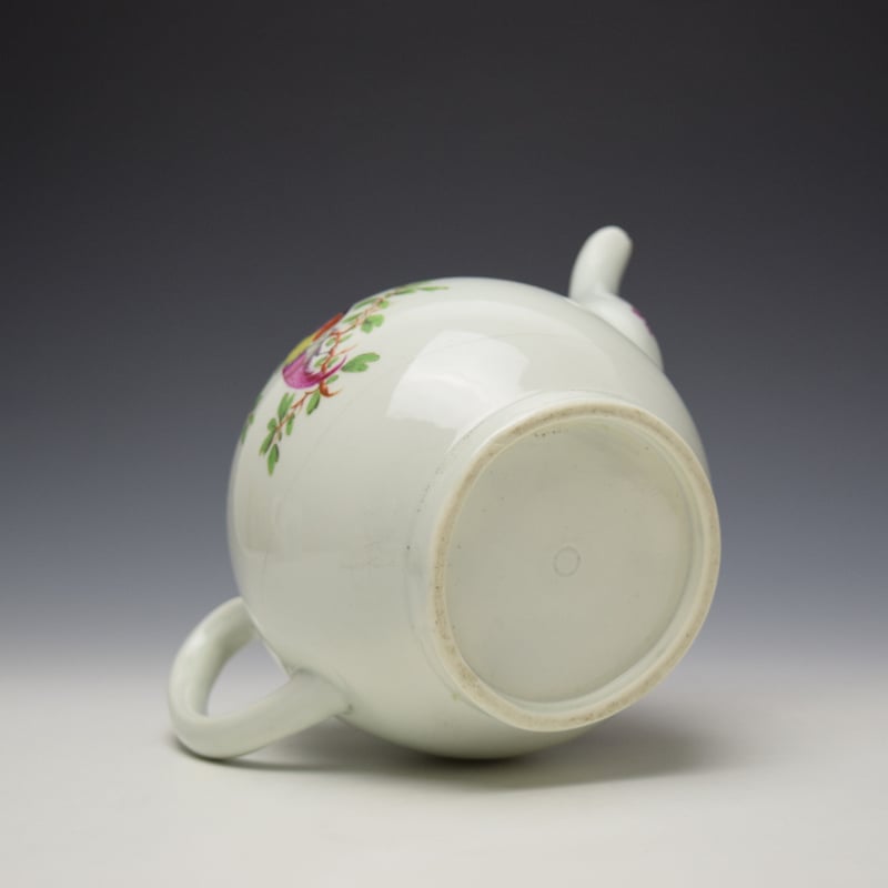 Worcester James Giles Fancy Bird Pattern Teapot and Cover c1770 (8)