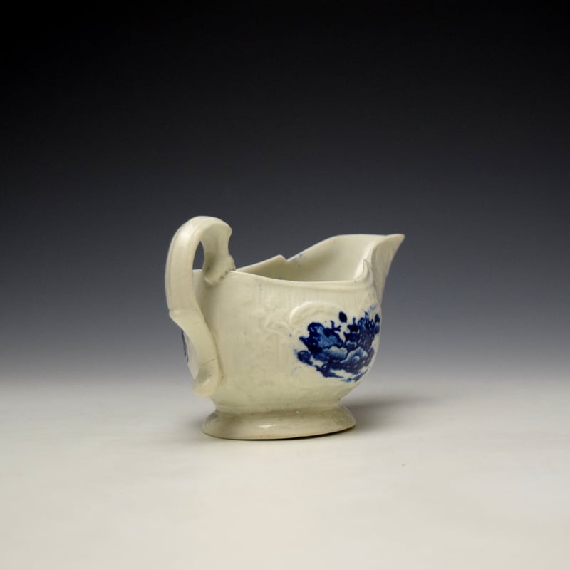 Liverpool John Pennington Chinese Lady and Boy With Bird Pattern Creamboat c1780-90 (6)