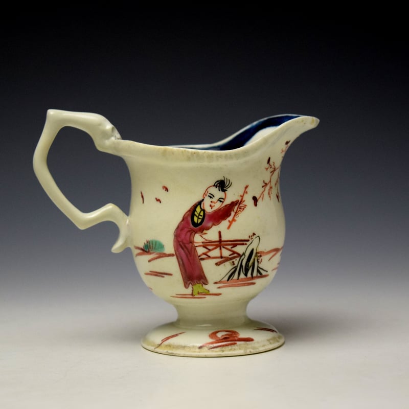 Liverpool John Pennington Scolding Woman Pattern Helmet Shaped Jug c1775 (4)