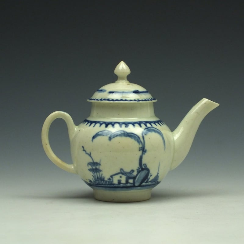 Liverpool John Pennington House Fence and Willow Pattern Toy Teapot c1775-85 (5)