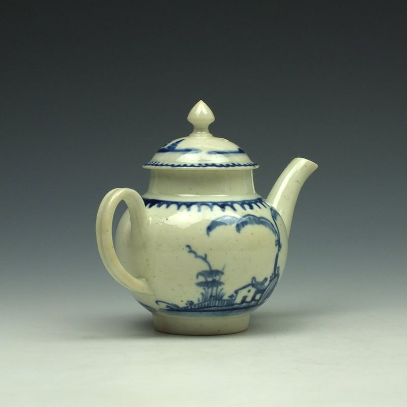 Liverpool John Pennington House Fence and Willow Pattern Toy Teapot c1775-85 (6)