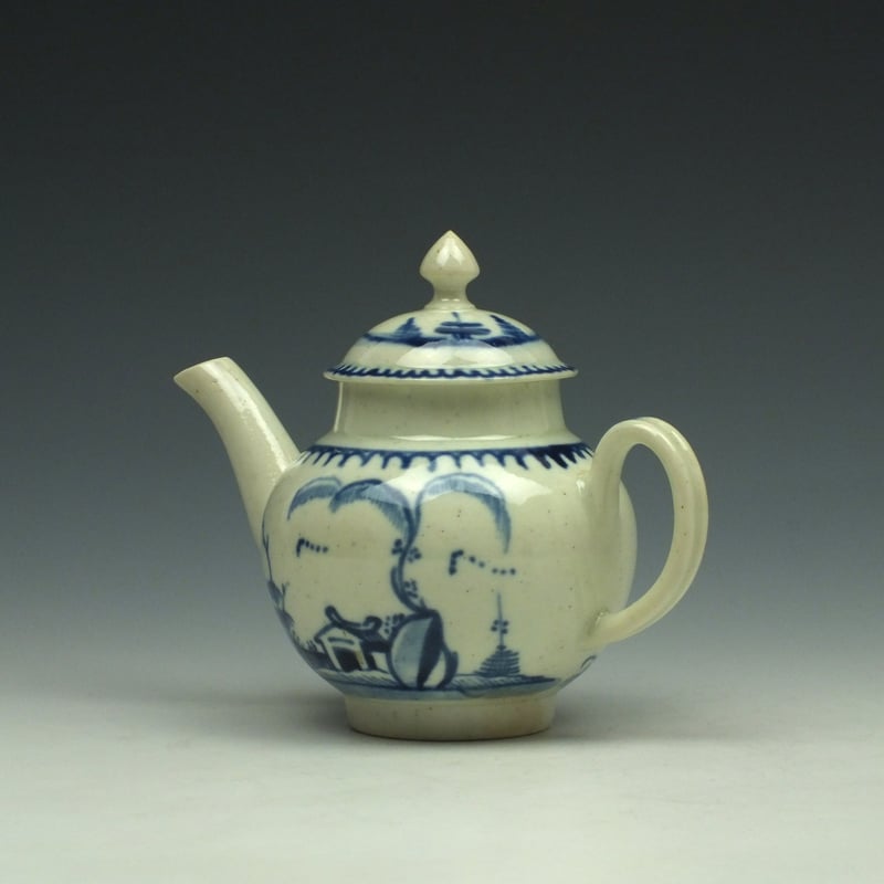 Liverpool John Pennington House Fence and Willow Pattern Toy Teapot c1775-85 (8)