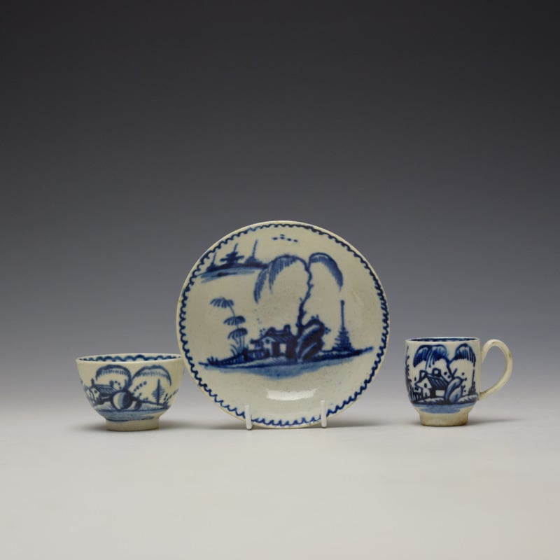 John Pennington House Fence and Willow Pattern Toy Trio c1775-85 (1)