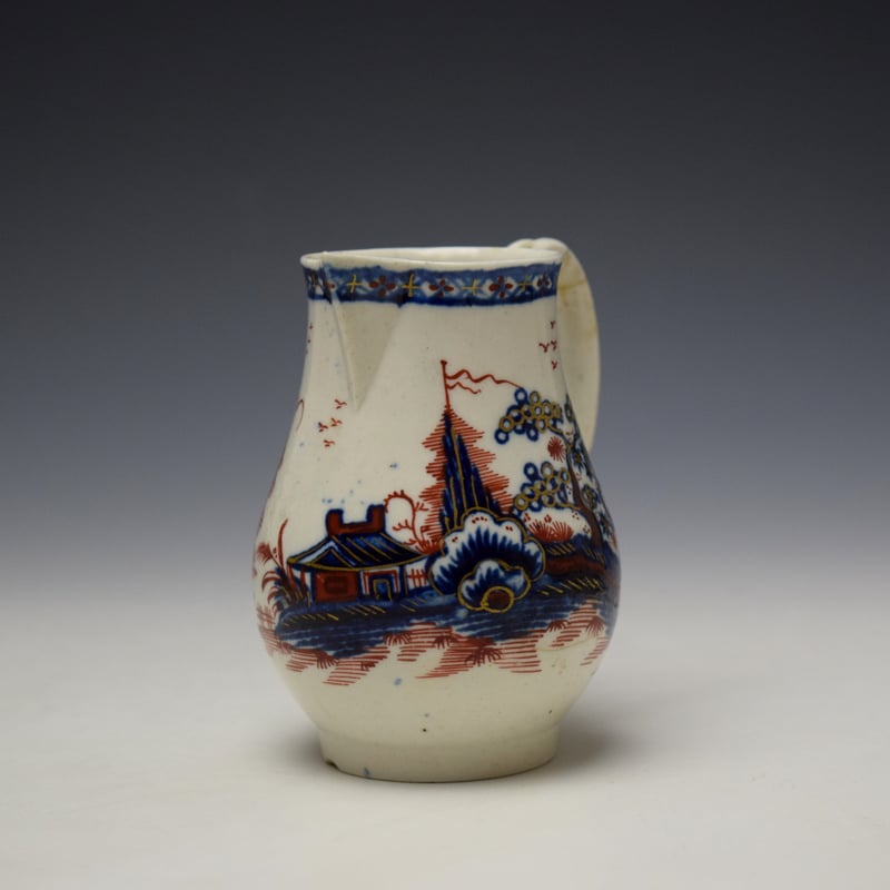 Liverpool John Pennington Rock Strata Island Pattern Sparrow Beak Jug c1780-90 (2)
