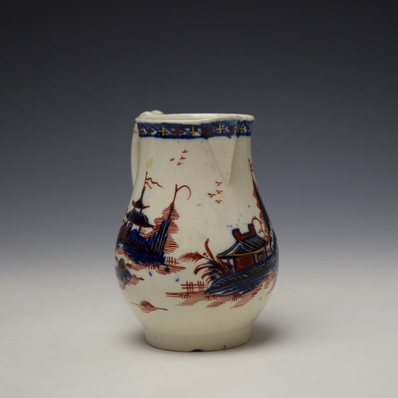Liverpool John Pennington Rock Strata Island Pattern Sparrow Beak Jug c1780-90 (3)