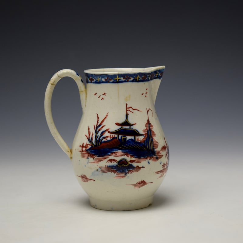 Liverpool John Pennington Rock Strata Island Pattern Sparrow Beak Jug c1780-90 (4)