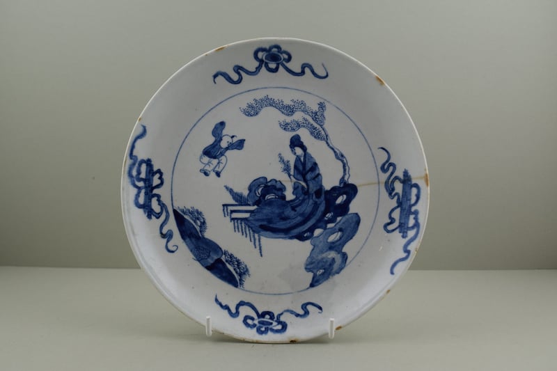 Jumping Boy Pattern Saucer Dish, C1760.