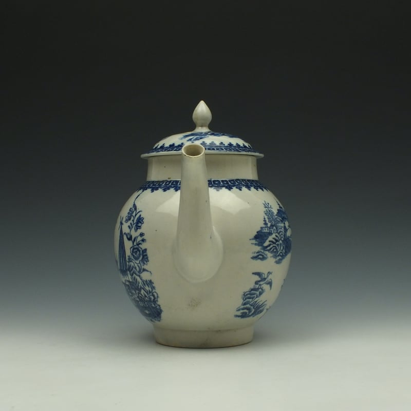 Liverpool John Pennington Fisherman Pattern Teapot and cover c1775-85 (15)