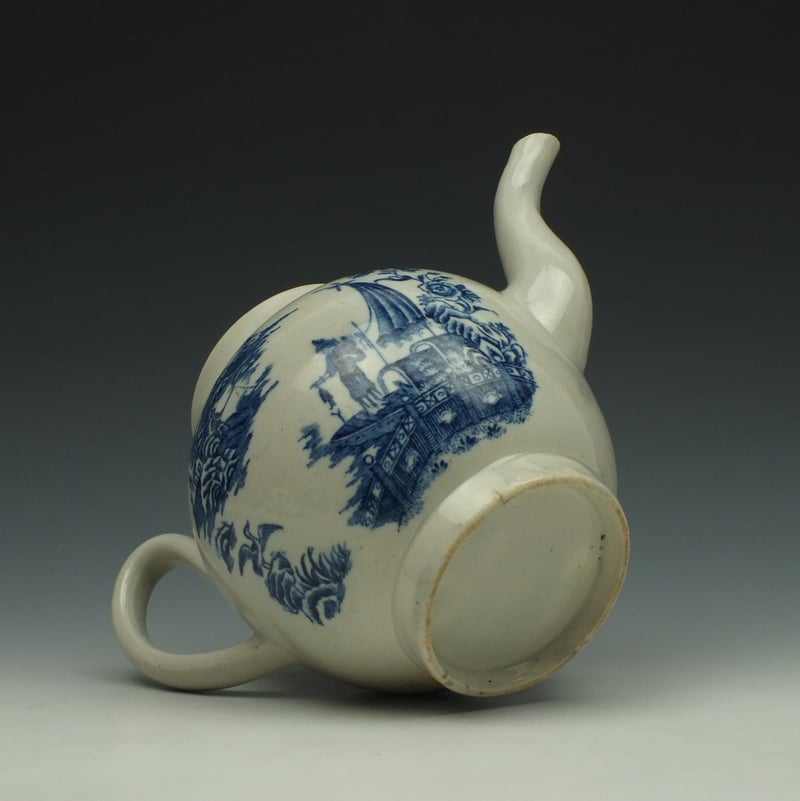 Liverpool John Pennington Fisherman Pattern Teapot and cover c1775-85 (21)