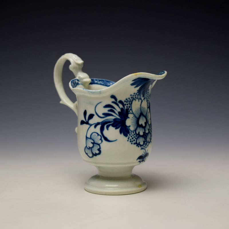 Liverpool Philip Christian Liverbird Pattern Helmet Shaped Cream Jug c1765-70 (3)