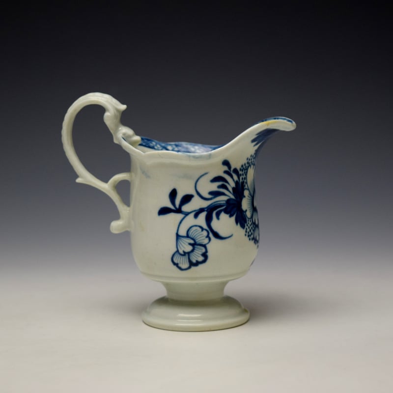 Liverpool Philip Christian Liverbird Pattern Helmet Shaped Cream Jug c1765-70 (4)