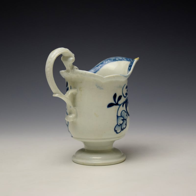 Liverpool Philip Christian Liverbird Pattern Helmet Shaped Cream Jug c1765-70 (5)