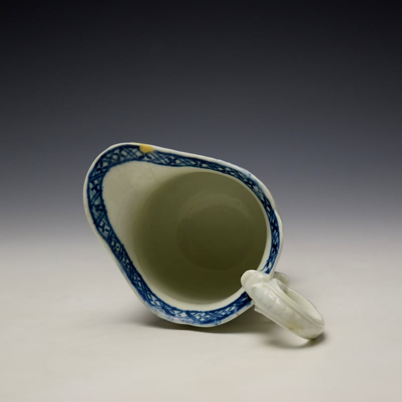 Liverpool Philip Christian Liverbird Pattern Helmet Shaped Cream Jug c1765-70 (7)