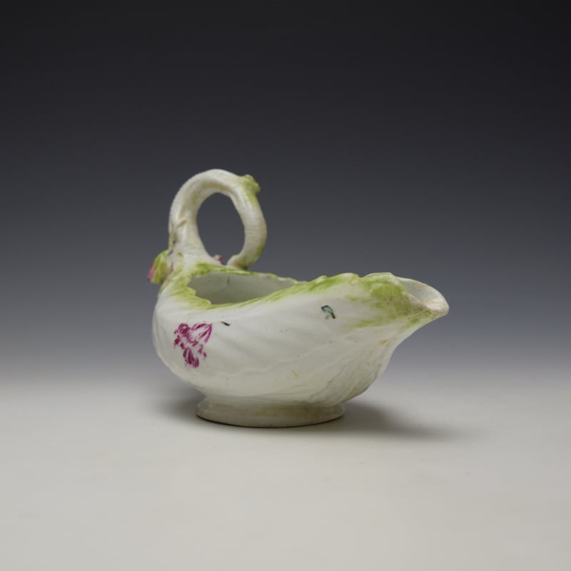 Longton Hall Cos Moulded Sauceboat c1755 (3)