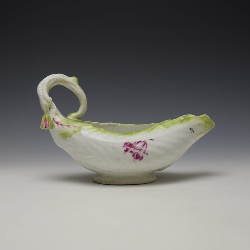 Longton Hall Cos Moulded Sauceboat c1755 (4)