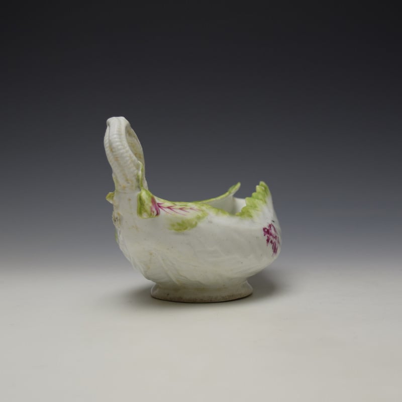 Longton Hall Cos Moulded Sauceboat c1755 (5)