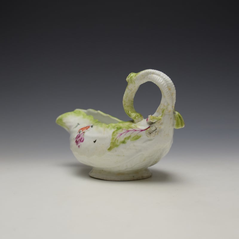 Longton Hall Cos Moulded Sauceboat c1755 (6)