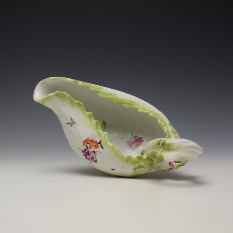 Longton Hall Cos Moulded Sauceboat c1755 (7)