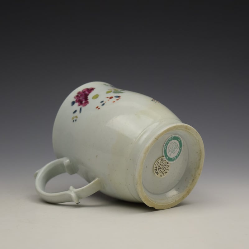 Longton Hall Fancy Bird and Rock Pattern Bell Shaped Mug c1755 Ex Watney Collection (10)