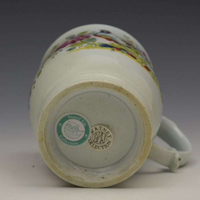 Longton Hall Fancy Bird and Rock Pattern Bell Shaped Mug c1755 Ex Watney Collection (11)