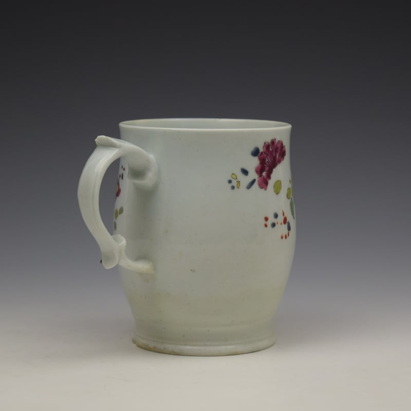 Longton Hall Fancy Bird and Rock Pattern Bell Shaped Mug c1755 Ex Watney Collection (6)