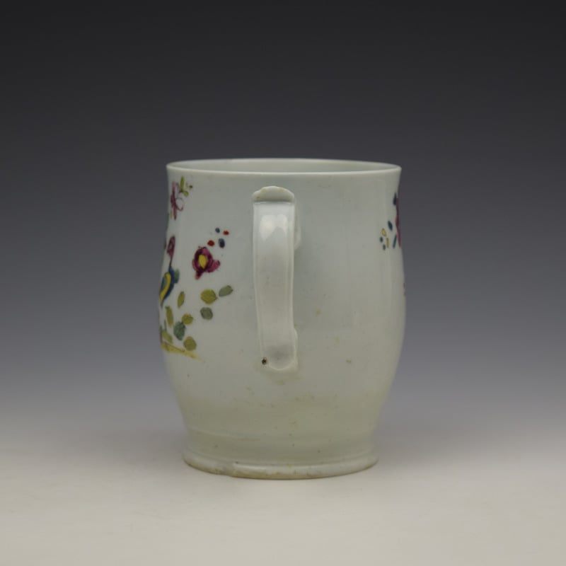 Longton Hall Fancy Bird and Rock Pattern Bell Shaped Mug c1755 Ex Watney Collection (7)