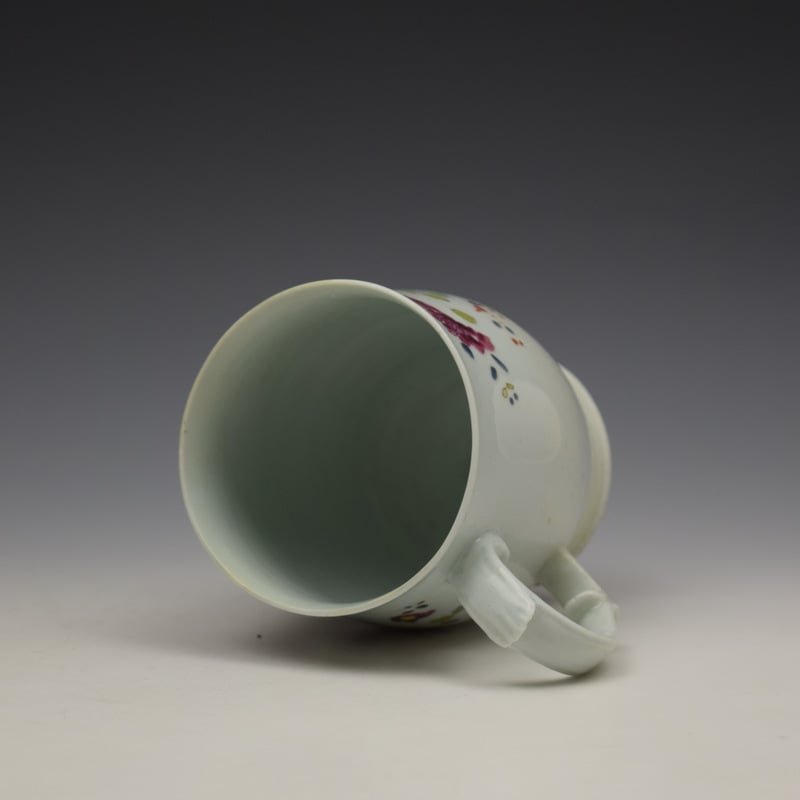 Longton Hall Fancy Bird and Rock Pattern Bell Shaped Mug c1755 Ex Watney Collection (9)