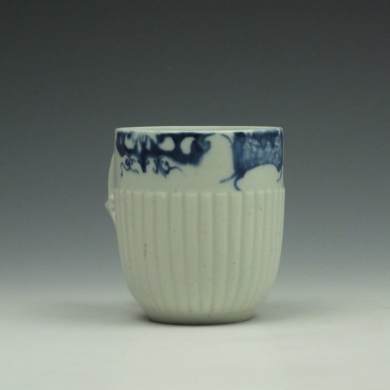 Longton Hall Ribbed Lamberquin Border Pattern Coffee Cup c1755-58 (2)