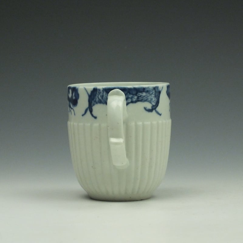 Longton Hall Ribbed Lamberquin Border Pattern Coffee Cup c1755-58 (5)
