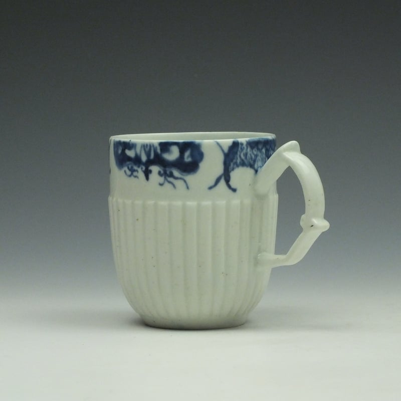 Longton Hall Ribbed Lamberquin Border Pattern Coffee Cup c1755-58 (6)