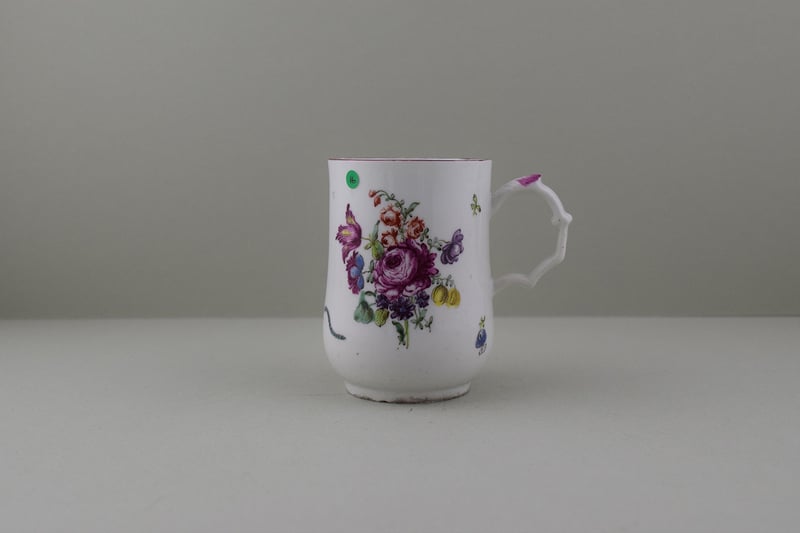 Longton Hall Trembly Rose Painter Mug, C1754.