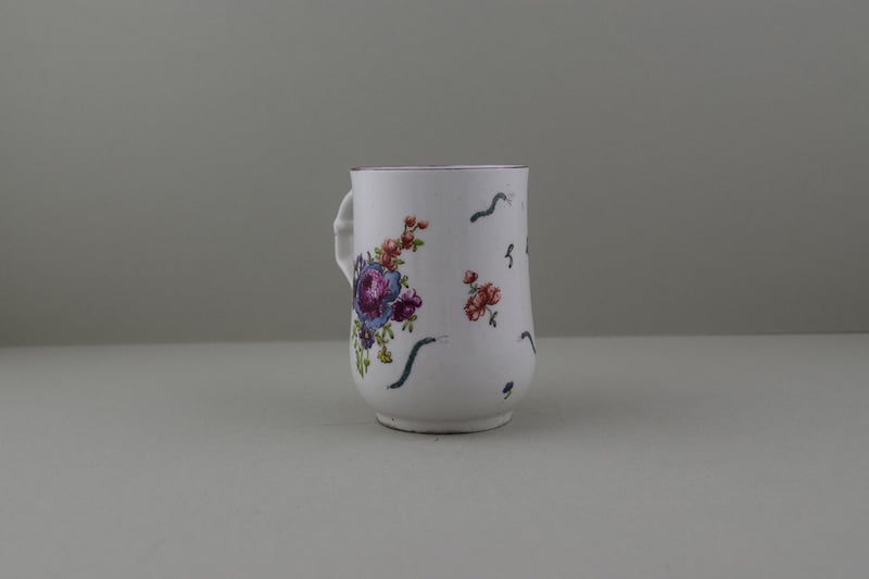 Longton Hall Trembly Rose Painter Mug, C1754. c